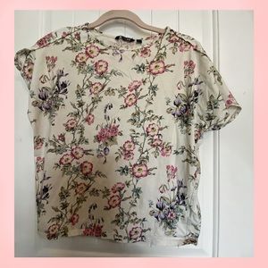 Floral white top